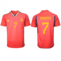 Fotballdrakt Herre Spania Alvaro Morata #7 Hjemmedrakt VM 2022 Kortermet